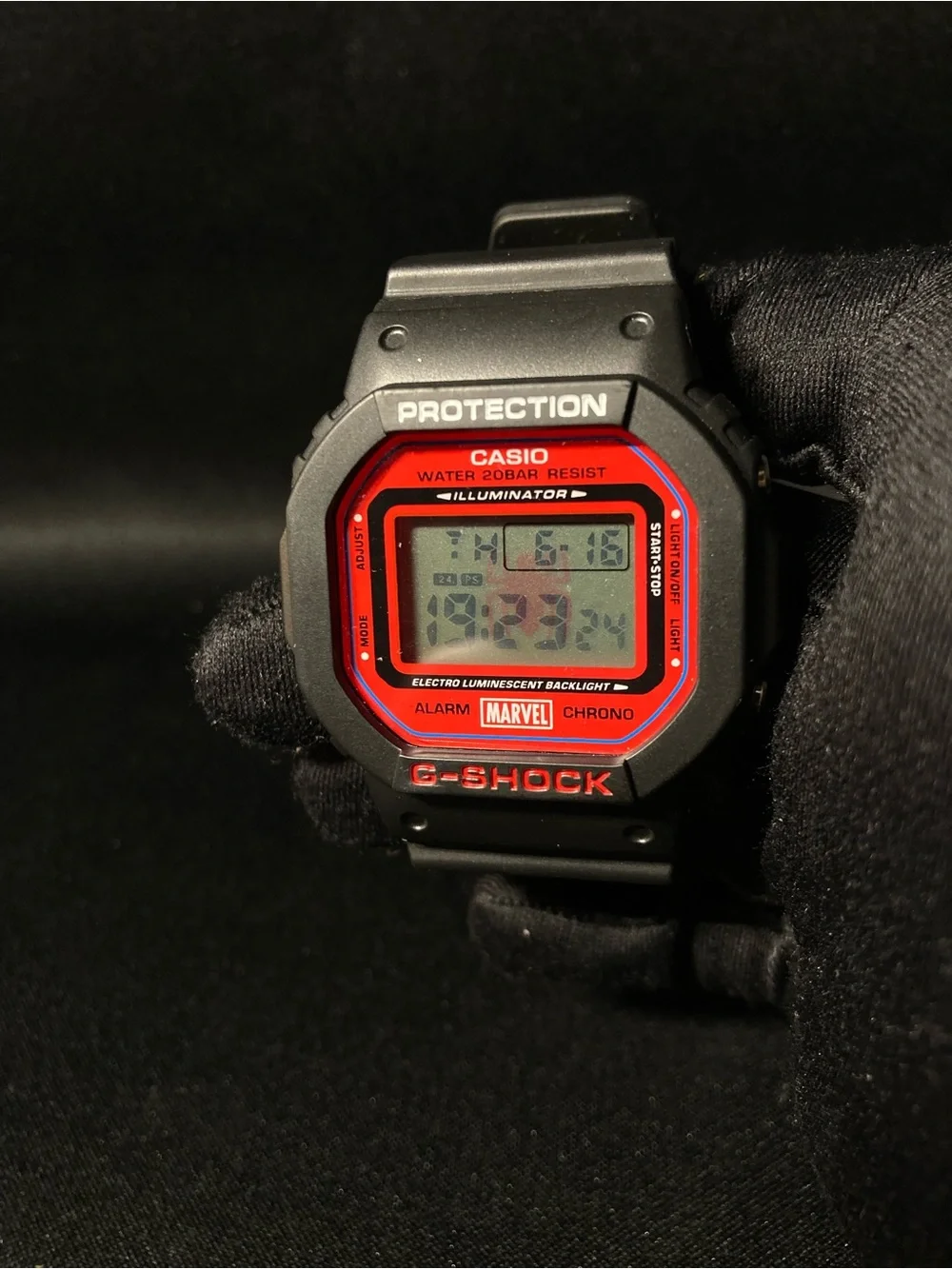Red and Black G Shock Dw5600